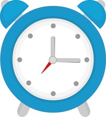 Vector emoticon illustration of an alarm clock