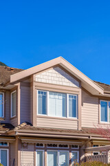 Top of a very neat and colorful home with gorgeous outdoor landscape in suburbs of Vancouver, Canada