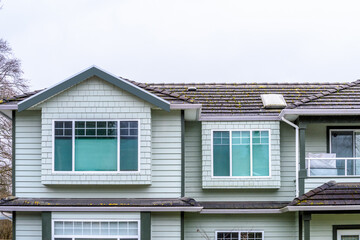 Top of a very neat and colorful home with gorgeous outdoor landscape in suburbs of Vancouver, Canada