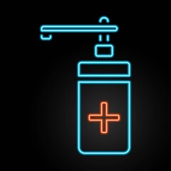 Obraz premium Antiseptic neon sign, modern glowing banner design, colorful trend of modern design on black background. Vector illustration.