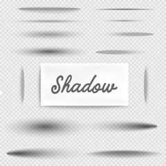 Shadow set on transparent background. Oval shadows and soft edges, Graphic Resources, Vector illustration EPS.10