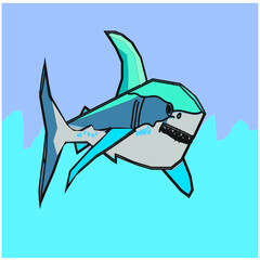 shark in the ocean vector animals