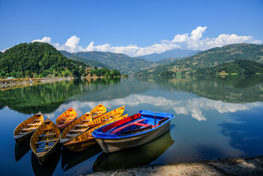 boats on the lake, Begnas lake Nepal