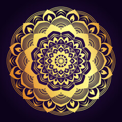 Golden Mandala Background Design Template