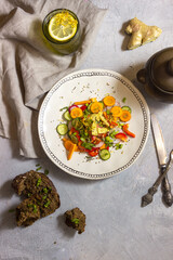 vegetable soup with bread