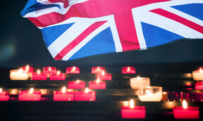 Fototapeta na wymiar Mourning and sorrow in UK.