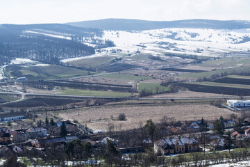 Rupea town seen from the citadel, Brasov county, Romania.