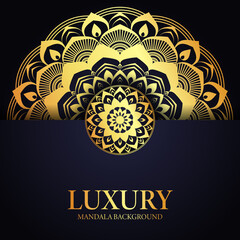 Golden Mandala Background Design Template