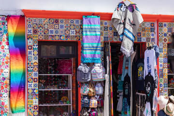 colorful outdoor mexican store street scene