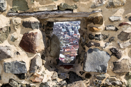 Fortification wall of the Rupea fortress. Brasov county, Romania.