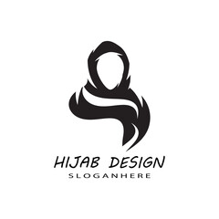 Muslimah hijab Logo template vector illustration design