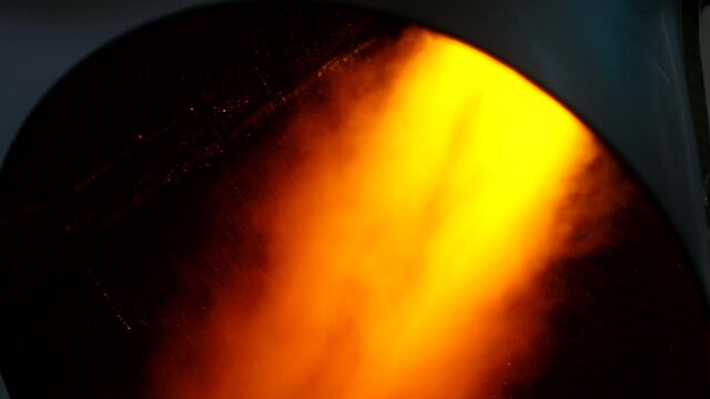 bright fire bursts from the rocket engine nozzle