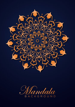 Mandala design with golden arabesque pattern Arabic Islamic east style. Ornamental luxury mandala design 