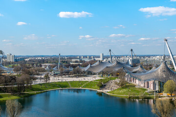 The view of the Olympiapark in spring, Munich, Bavaria, Germany