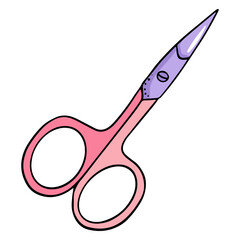 Scissors are necessary for processing nails for manicure or pedicure. Tool for manicure and pedicure. .