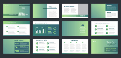 Business Presentation Brochure Guide Design or Pitch Deck Slide Template or Sales Guide Slider