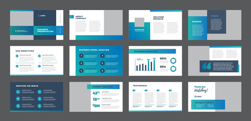 Business Presentation Brochure Guide Design or Pitch Deck Slide Template or Sales Guide Slider