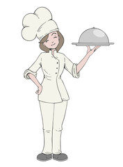 Woman chef draw