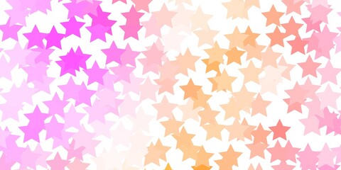 Light Pink, Yellow vector background with colorful stars.