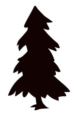 Obraz premium Pine tree silhouette vector