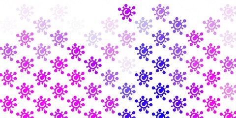 Fototapeta na wymiar Light Purple, Pink vector backdrop with virus symbols.