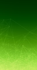 Abstract Plexus Polygon wireframe Shapes 3D Illustration. green gradient Skyscraper Web Banner Background. Teamwork, technology, and big data concept for the internet of things and live streaming.