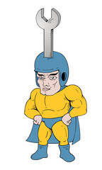 Wrench worker hero man