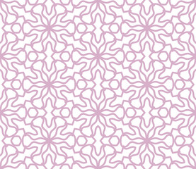 Abstract colorful thin line doodle flower seamless pattern. Floral motif background. Vector illustration. 