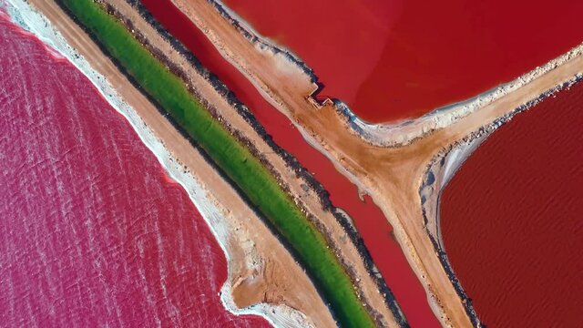 "Pink lake at port gregory in Australia"