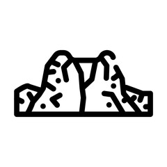 caldera volcano line icon vector. caldera volcano sign. isolated contour symbol black illustration