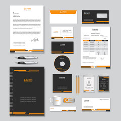 corporate identity template with digital elements. Vector company style for brand book and guideline.	