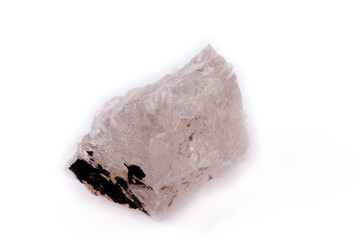 macro smoky quartz (rauchtopaz) on a white background