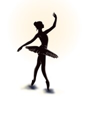 Fototapeta na wymiar silueta de bailarina de ballet