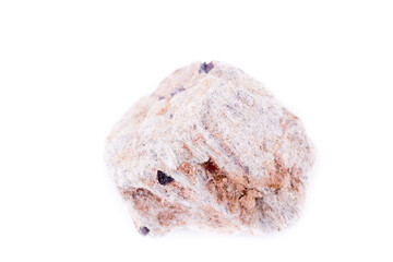 macro stone mineral magnetite on a white background