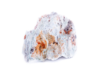 Macro mineral stone Copper on white background