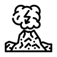 dirty thunderstorm line icon vector. dirty thunderstorm sign. isolated contour symbol black illustration