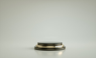 Podium, pedestal or platform, background for the presentation of cosmetic products. 3d podium. Place for ads. 3D rendering. Product presentation blank podium.