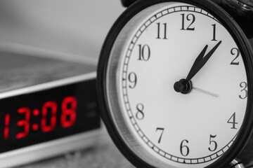 classic and modern alarm clock