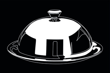Fototapeta premium cloche white on black background