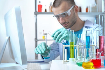 laboratory equipment, supplies, jars, bottles, cylinders, beakers, graduate, test-mixer,...