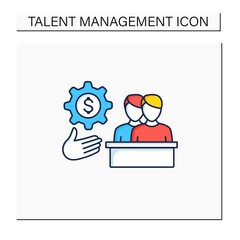 EVP color icon. Development employee value proposition. Benefits which employees receive. Rewards. Talent management concept. Isolated vector illustration