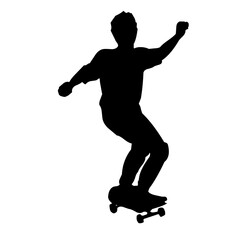 Fototapeta na wymiar Silhouette of man skateboarding vector 