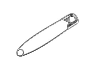 Safety pin isolated on white background
