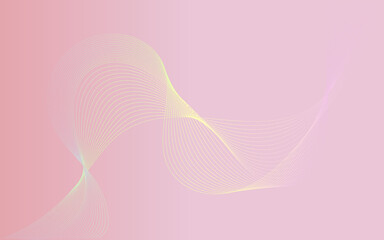 Vector abstract pink background with colored wavy lines. Light background with a rainbow for screensavers, website design.