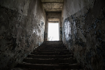 Steps from the basement to the light.