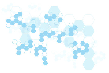Hexagonal geometric illustration for health, science, healthcare technology, medicine. Abstract ideas for banner, poster, cover, card. Genetic structure hex.