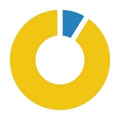 Pie chart icon vector graph diagram symbol for big data analytics reports and statistics information in a flat color illustration