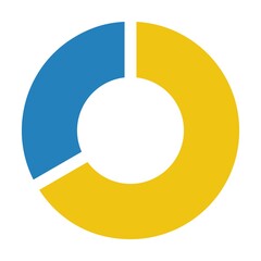 Pie chart icon vector graph diagram symbol for big data analytics reports and statistics information in a flat color illustration
