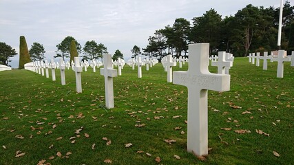 American cemetery on Omaha Beach in Normandy (France)