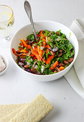 Classic, Georgian Tbilisi salad with beef and red beans.